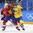 GANGNEUNG, SOUTH KOREA - FEBRUARY 15: Norway's Henrik Odegaard #42 battles with Sweden's Patrik Zackrisson #19 during preliminary round action at the PyeongChang 2018 Olympic Winter Games. (Photo by Andre Ringuette/HHOF-IIHF Images)

